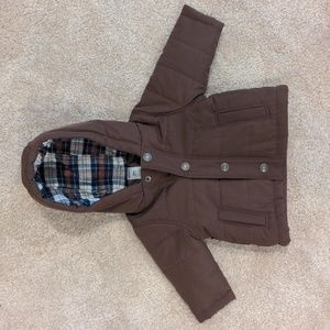 Carter's brown coat, boys size 3 mo